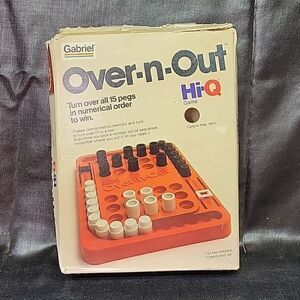Vintage 1980 Over-n-Out Hi-Q Strategy Board Gabriel Game Complete